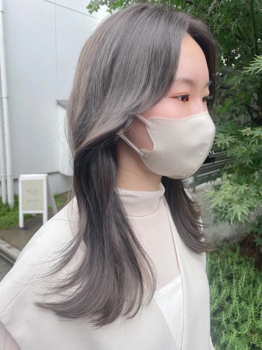 ロング カラー 顔周りカット 【オノザワリョウ】のヘアスタイル