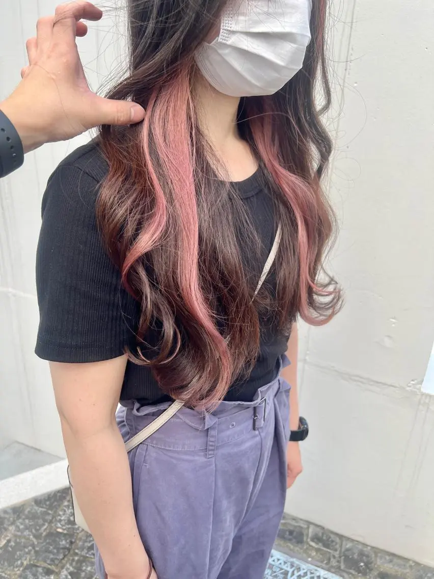 ロング カラー カット ヘアカラー トリートメント 佐藤史哉* 韓国レイヤー赤み除去のヘアスタイル