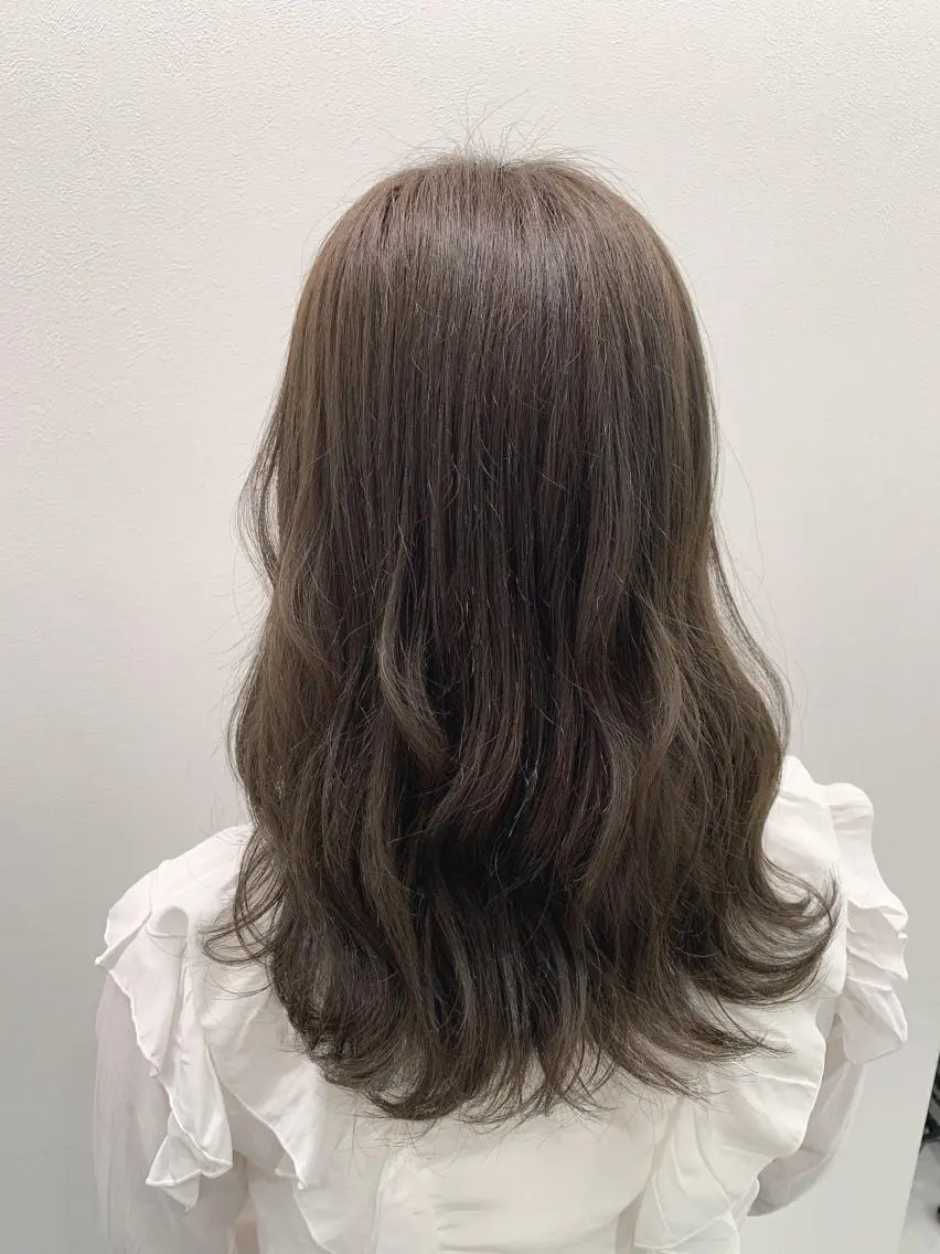 セミロング カラー ヘアアレンジ ダブルカラー｜ なおき｜池袋美容師のヘアスタイル