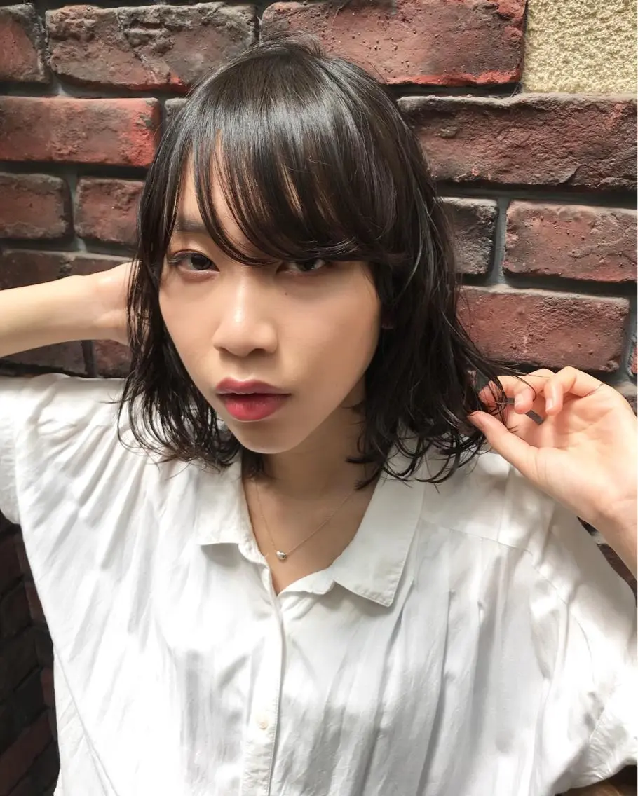 ショート カラー ボブ うざバング メンズ指名多数!! 田島史也のヘアスタイル
