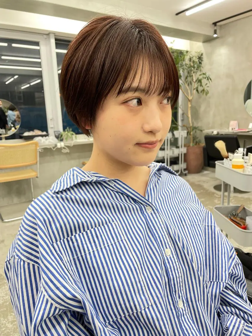 ショート カラー ショートヘア カット ヘアカラー トリートメント 👑ボブはお任せ ミヤノ👑のヘアスタイル