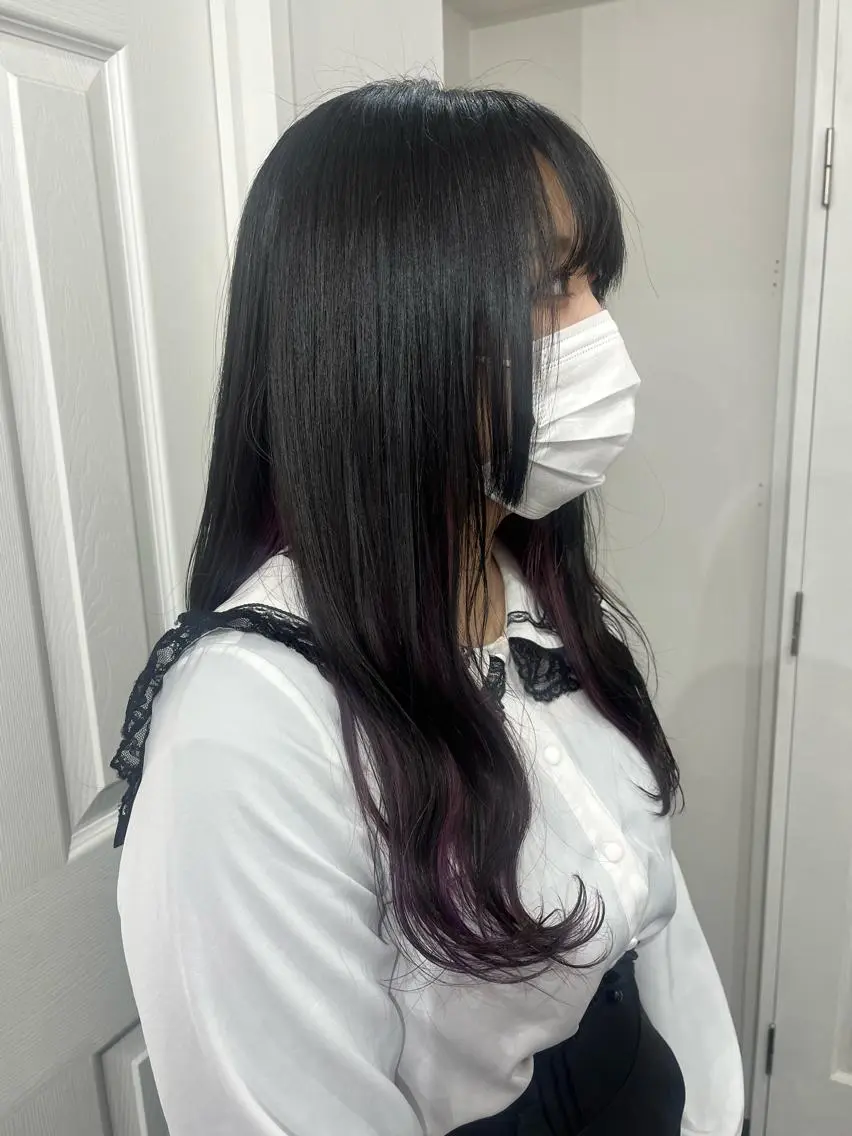 ロング カラー ヘアカラー トリートメント ヘアセット ♱地雷カラー♱ウルフ ♱ 藍衣 ♱のヘアスタイル