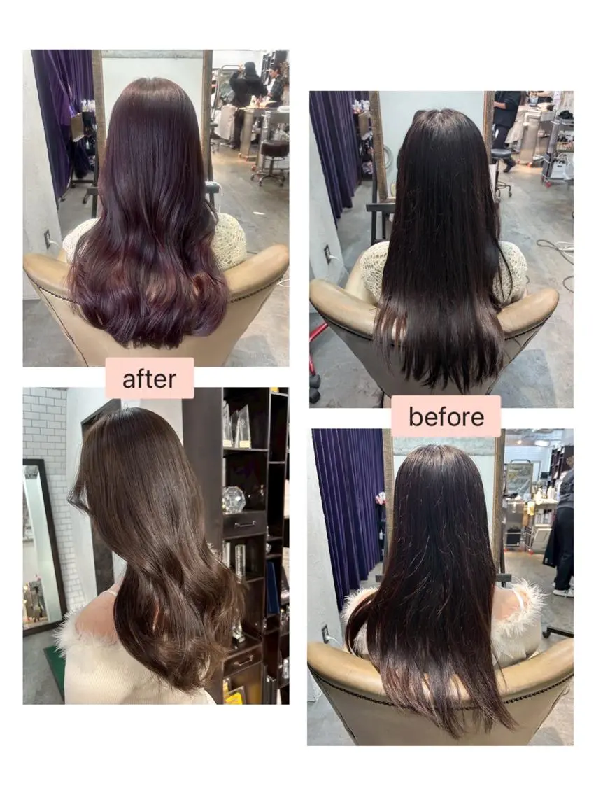 カラー ブリーチ 透明感カラー ダブルカラー ブリーチなしカラー カラーモデル↬❥💄 Ran legareのヘアスタイル