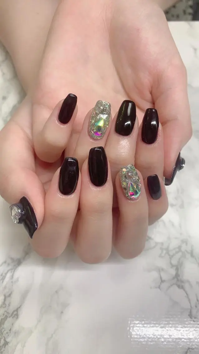 ネイル ハンドネイル はな💎ネイル ワンホン、長さ出しのネイルデザイン