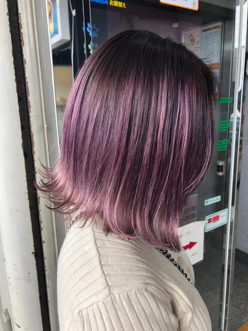 ショート カラー ラベンダーカラー ラベンダーピンク ピンクカラー トリートメント JILBLAN京都 ショート/ハイライトのヘアスタイル