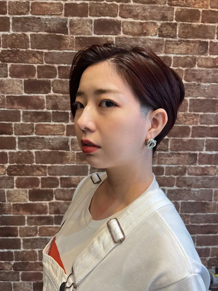 ショート カラー パーマ ヘアアレンジ メンズ キッズ ネイル マツエク・マツパ アイブロウ メンズパーマ ブラウンカラー ケアカラー 透明感カラー ピンクカラー 久木原 ゆりのヘアスタイル