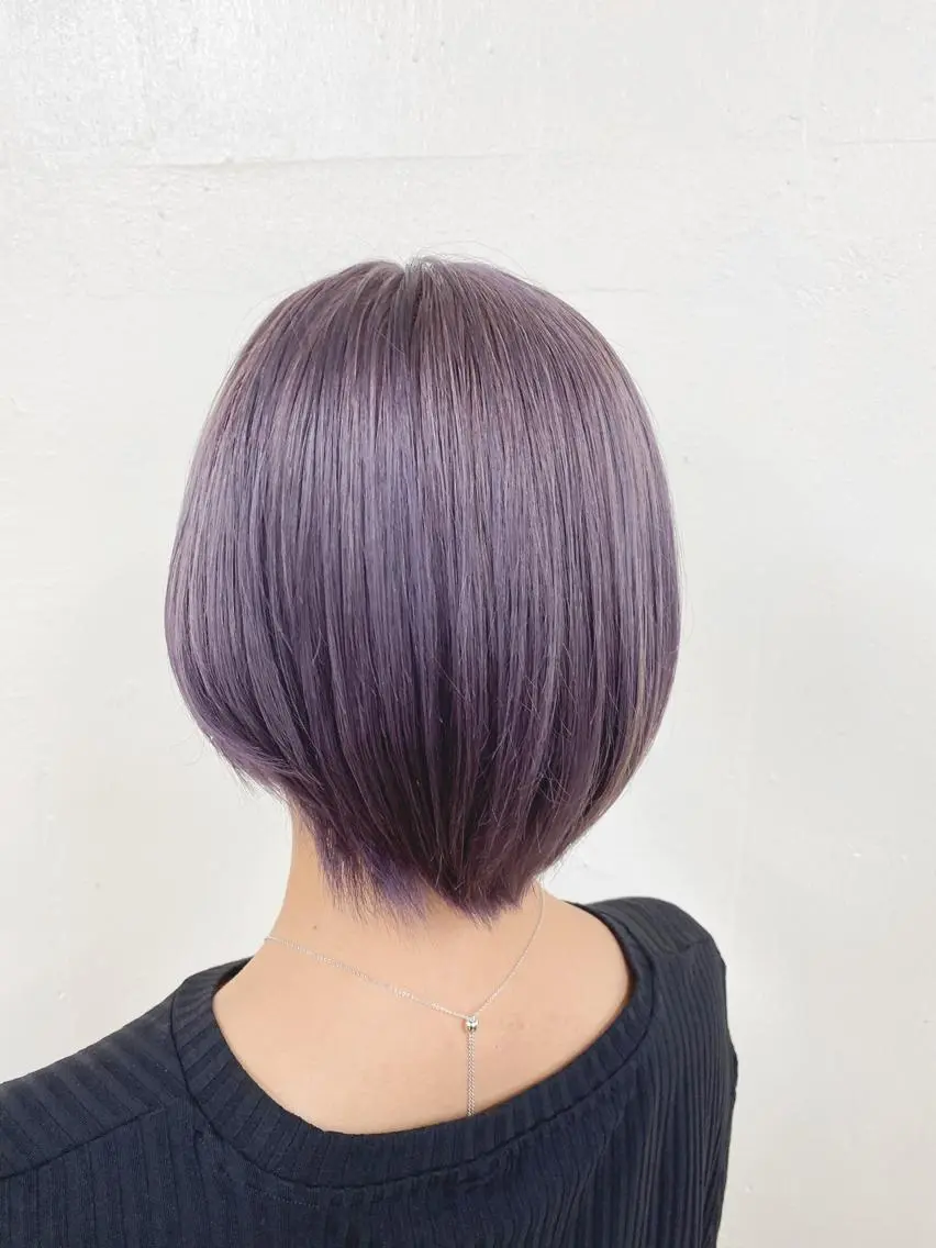 ショート カラー ラベンダーカラー ショートヘア レイヤーダブルカラー KYONのヘアスタイル