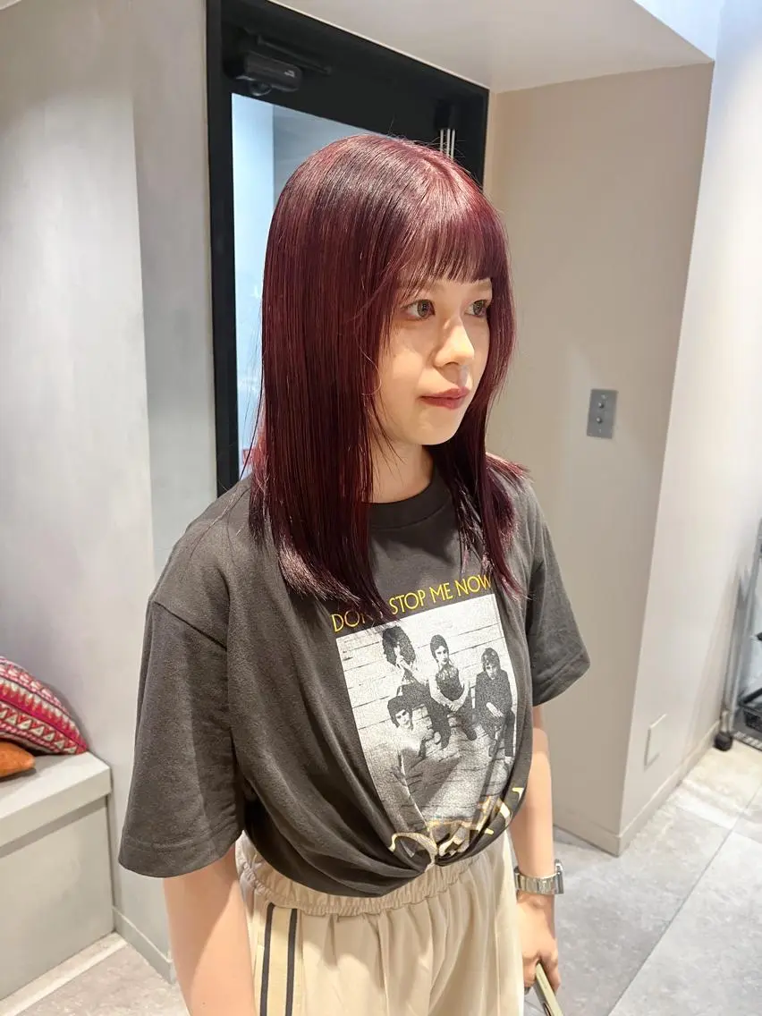 セミロング カット ヘアカラー トリートメント 🌈モテ色 村上のぶきのヘアスタイル