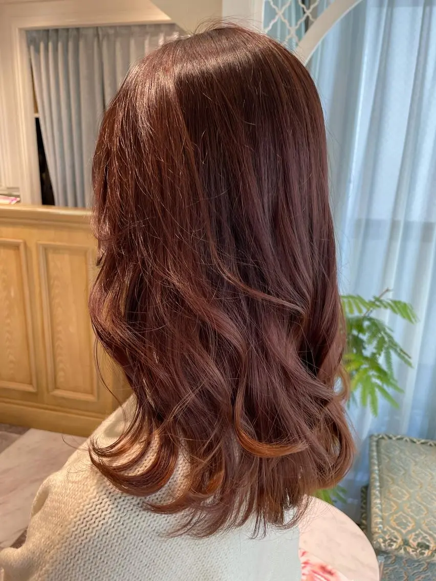 カラー ラベンダーカラー ピンクカラー ピンクラベンダー ヘアカラー 木屋元一/透明感 /前髪/レイヤーのヘアスタイル