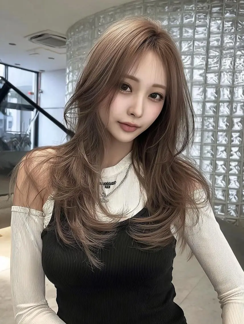 ロング カラー ブリーチ ダブルカラー 髪質改善 縮毛矯正 トリートメント カット ヘアカラー トリートメント レイヤーカット✨ 福井雄登のヘアスタイル