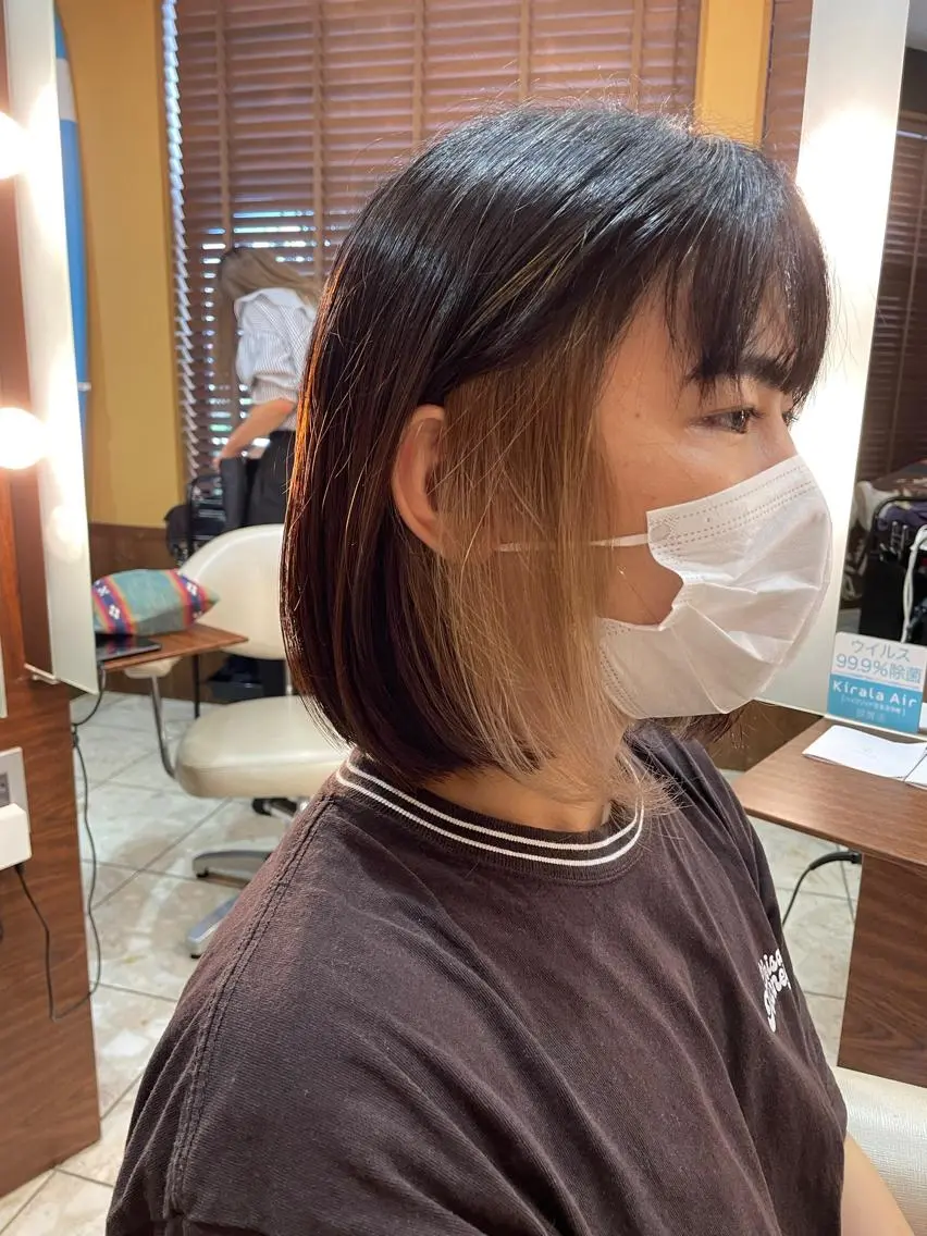 ミディアム カラー インナーカラー 飯泉/メンズカラー ツイスパ/メッシュのヘアスタイル