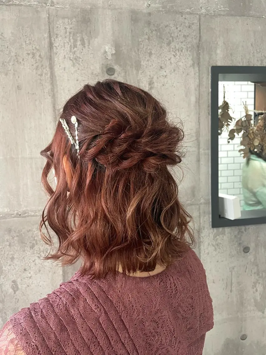 ヘアアレンジ ハーフアップ ヘアセット Hair Labo ASH  あみん♡のヘアスタイル