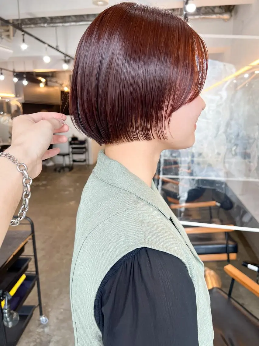 ショート カラー ショートボブ ブラウンカラー オレンジ オレンジブラウン ボブ アンニュイレイヤー/ 火ノ見🪡のヘアスタイル