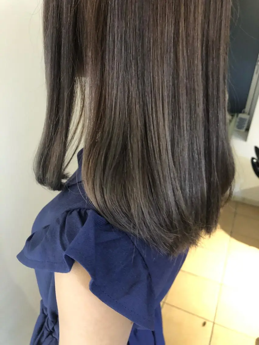 ロング カラー グレージュ カット ヘアカラー トリートメント 韓国hair ·͜· watanabeのヘアスタイル