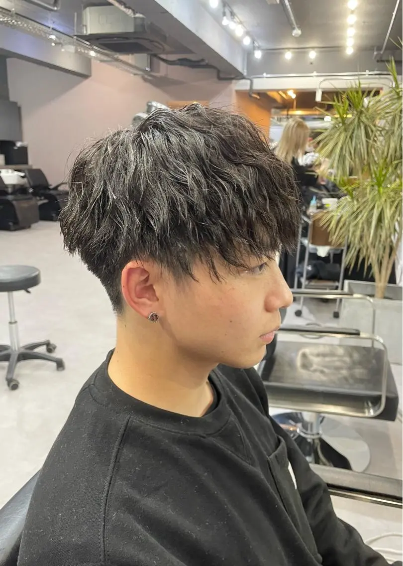 パーマ メンズ カット パーマ レイヤーカット 西村あきやのヘアスタイル