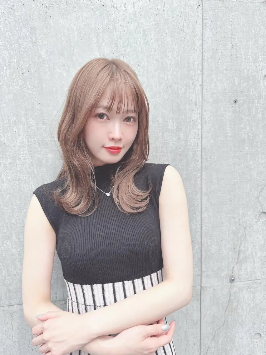 セミロング カラー カット ヘアカラー なりたいが叶う ながしまじゅんきのヘアスタイル