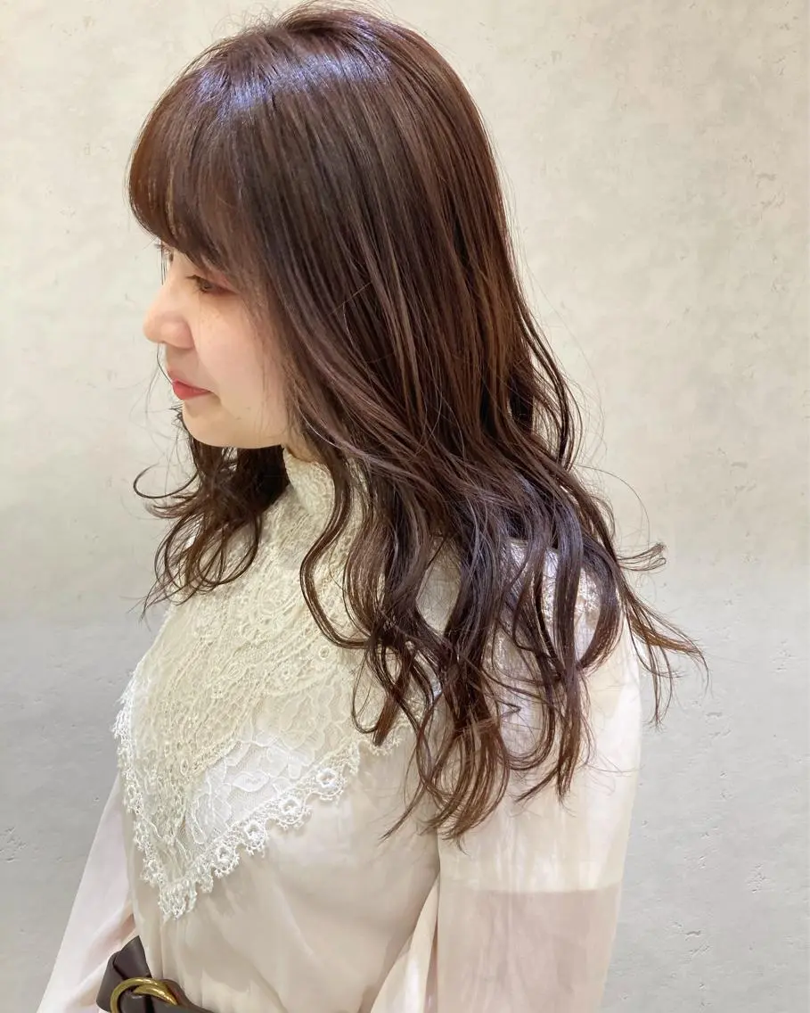 ロング カラー ブラウンカラー nono/パーマ /顔まわりカット🐈のヘアスタイル