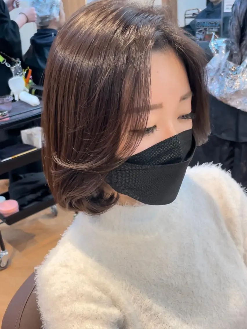 ショート カラー ボブ 韓国風ヘア チヒョ🦋 韓国hair🇰🇷のヘアスタイル