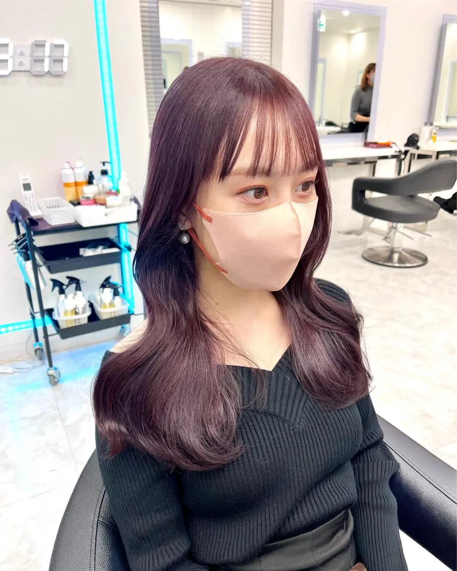 ロング カット ヘアカラー トリートメント RIKO👼🏻💓 韓国ガーリーのヘアスタイル