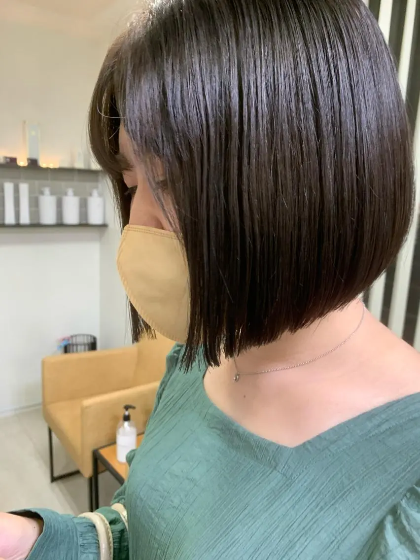 ショート 切りっぱなしボブ ボブ アトリエニューヨーク 三ノ輪店のヘアスタイル