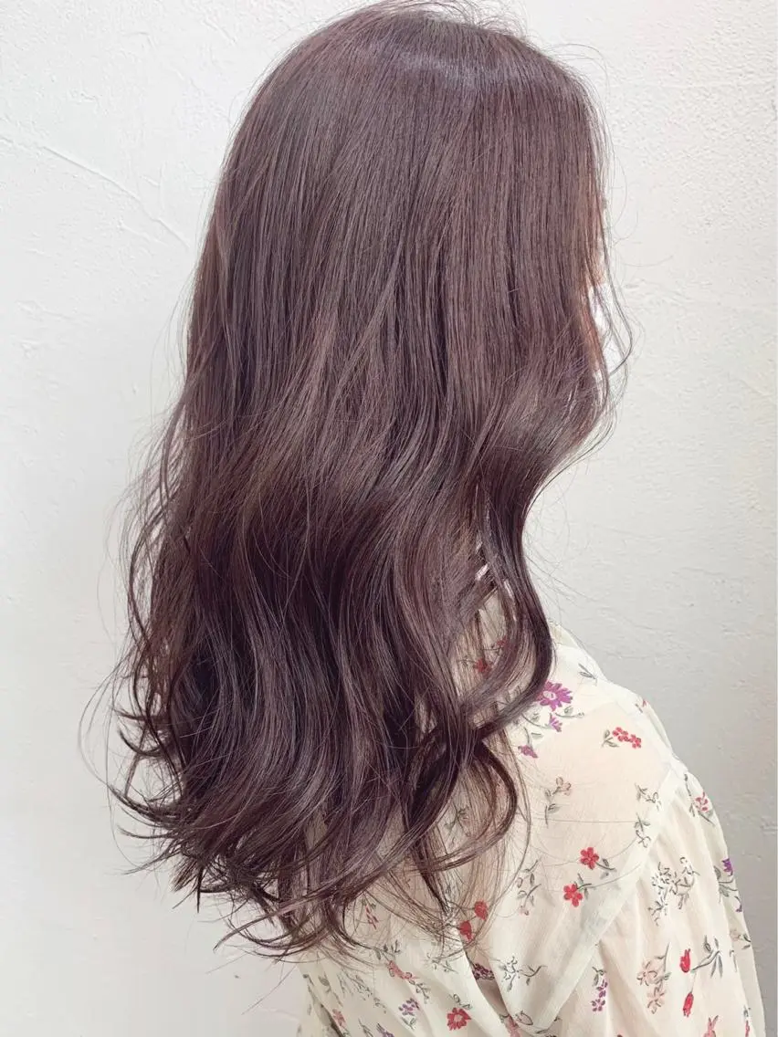 カラー ブリーチ カシス グレージュ ブリーチなしカラー ブリーチダブルカラー 【koide】のヘアスタイル