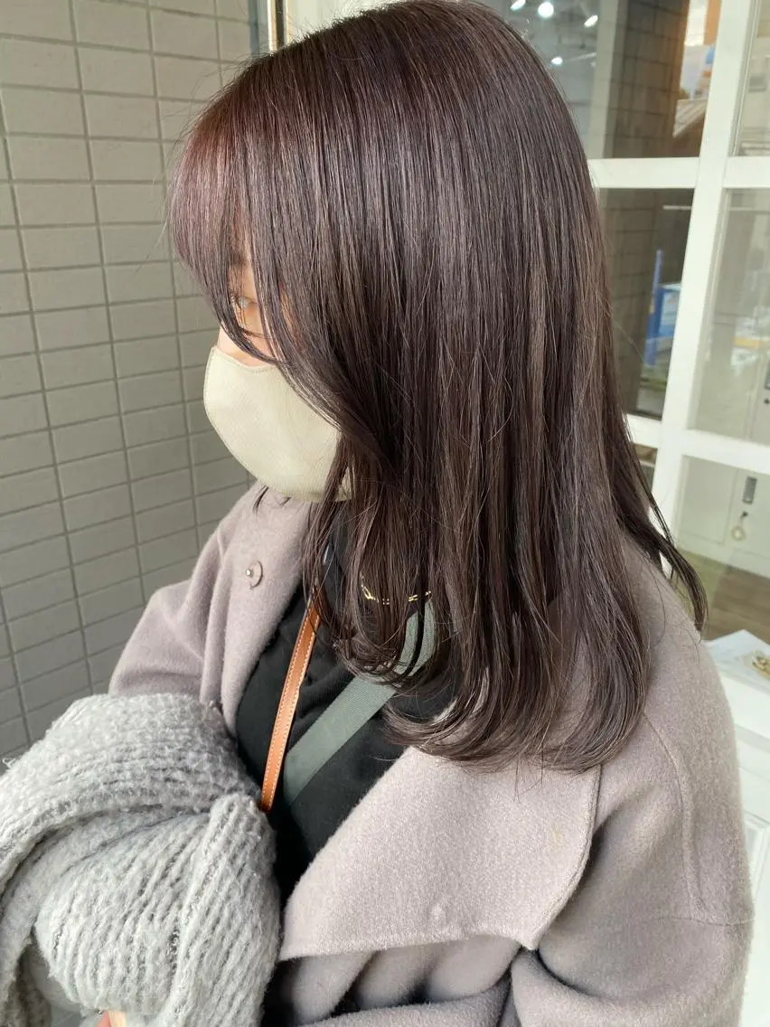 ミディアム カラー 韓国×髪質改善カラー 💎hinaのヘアスタイル