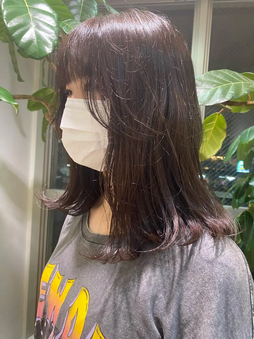 セミロング カラー ブリーチ ブラウンカラー FILMS/sari /似合わせカットのヘアスタイル