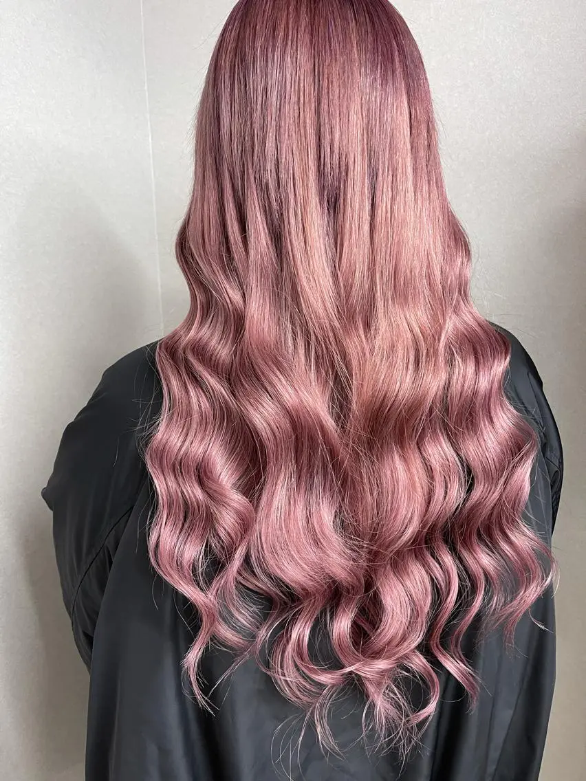 ロング カラー シールエクステ ピンクカラー エクステ ハナ💎中韓/艶髪 ハイトーン/エクステのマツエク・マツパデザイン