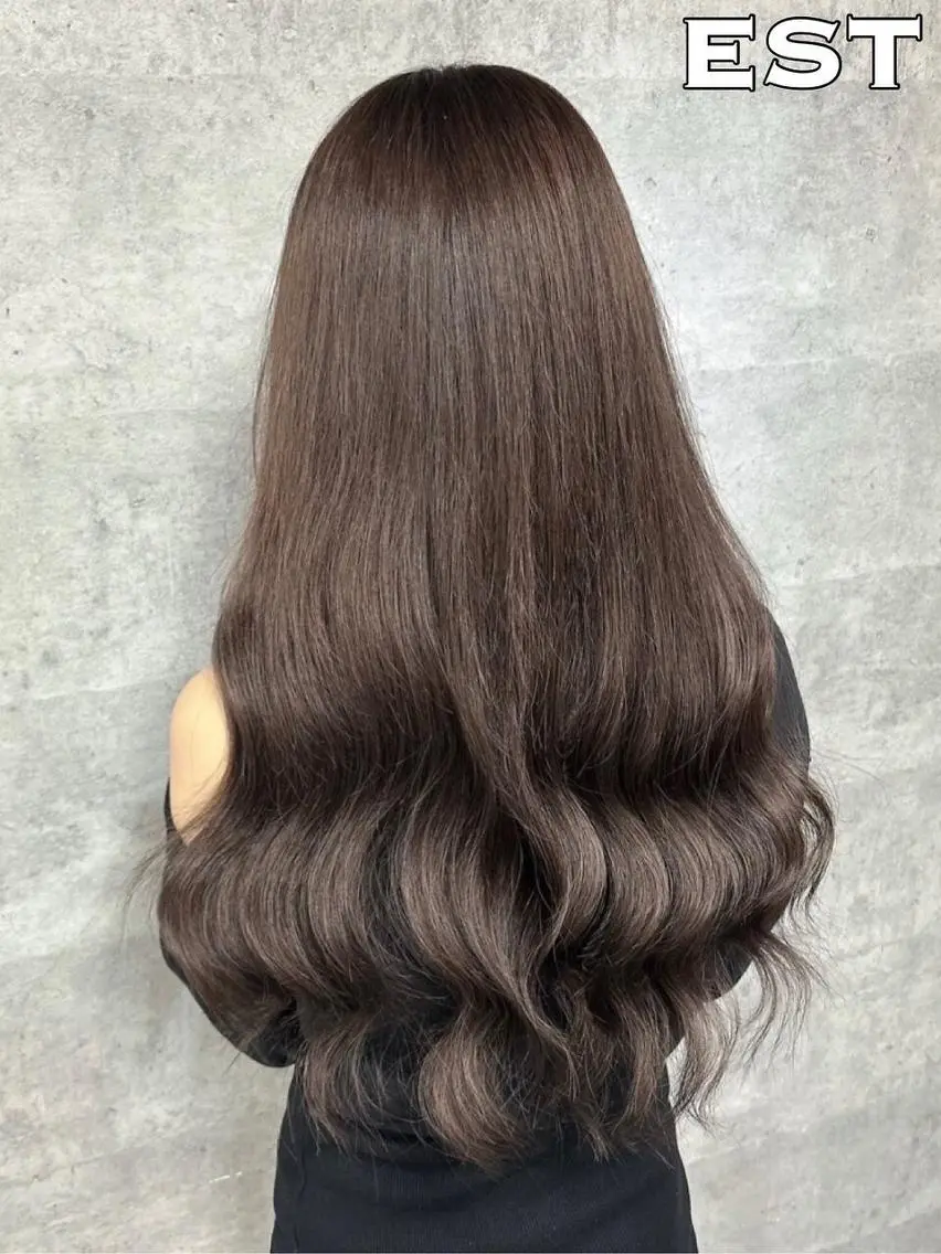 ロング シールエクステ パープルカラー エクステ ハイライト レイヤーカット M. KANAのヘアスタイル