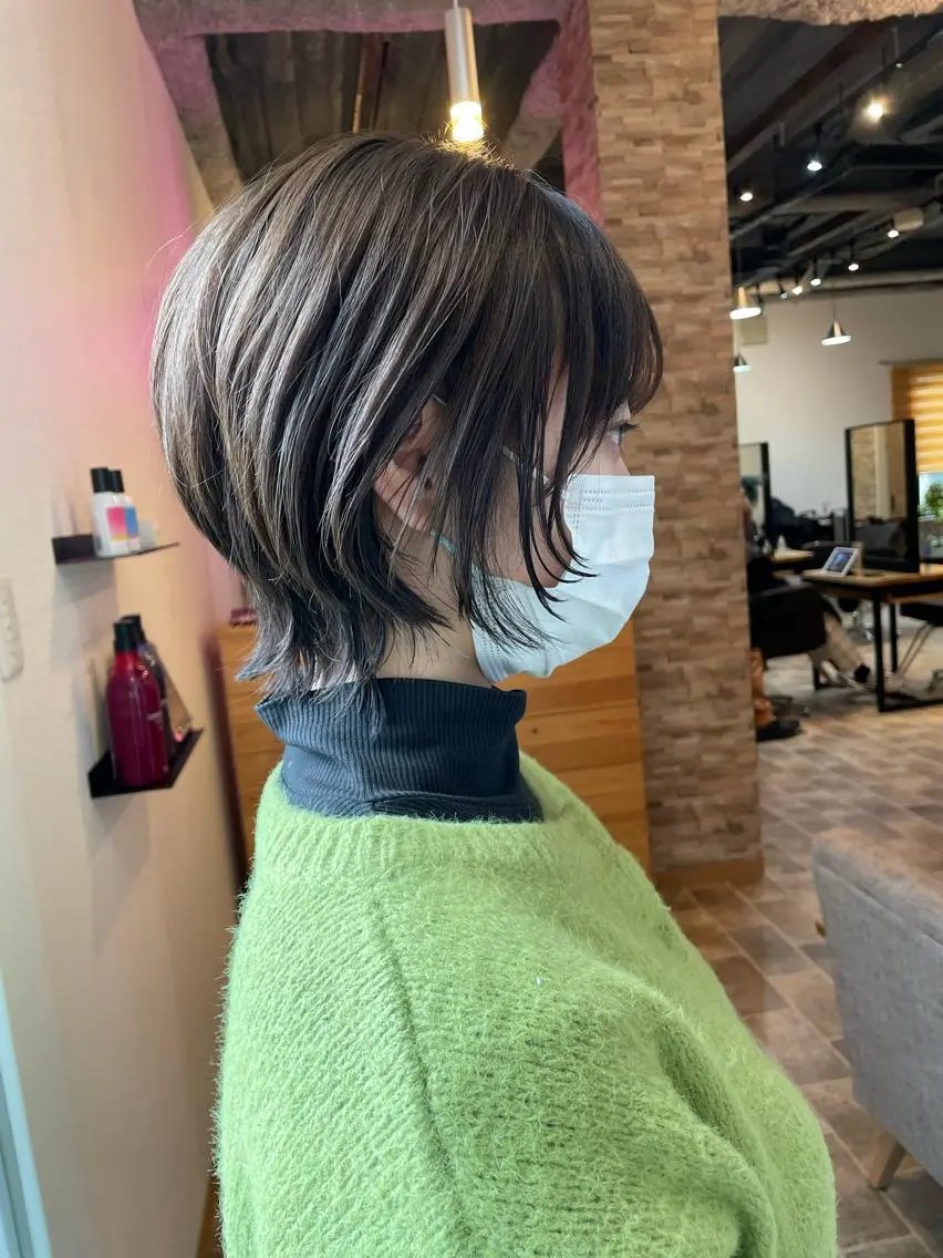 ショート カラー ウルフカット ヘアカラー YUI/ ブリーチカラー🌷のヘアスタイル