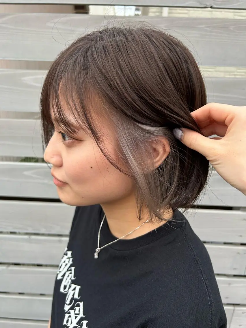 ミディアム カラー バレイヤージュ ブリーチ ケアブリーチ 透明感カラー デザインカラー レイヤー/ブリーチ/ 渋谷/ルル🌿のヘアスタイル