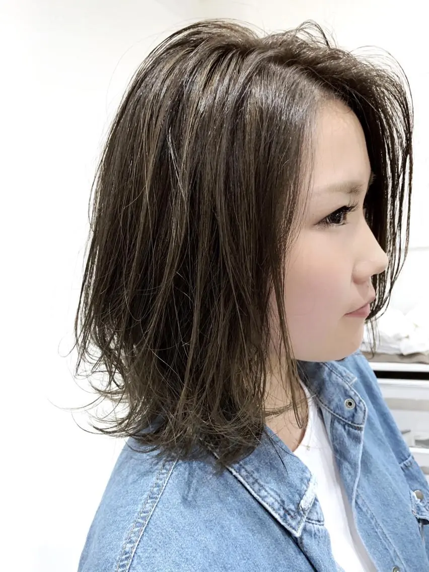 ミディアム カラー カット ヘアカラー トリートメント 🍀ナガヤマ ヒデアキ🍀のヘアスタイル