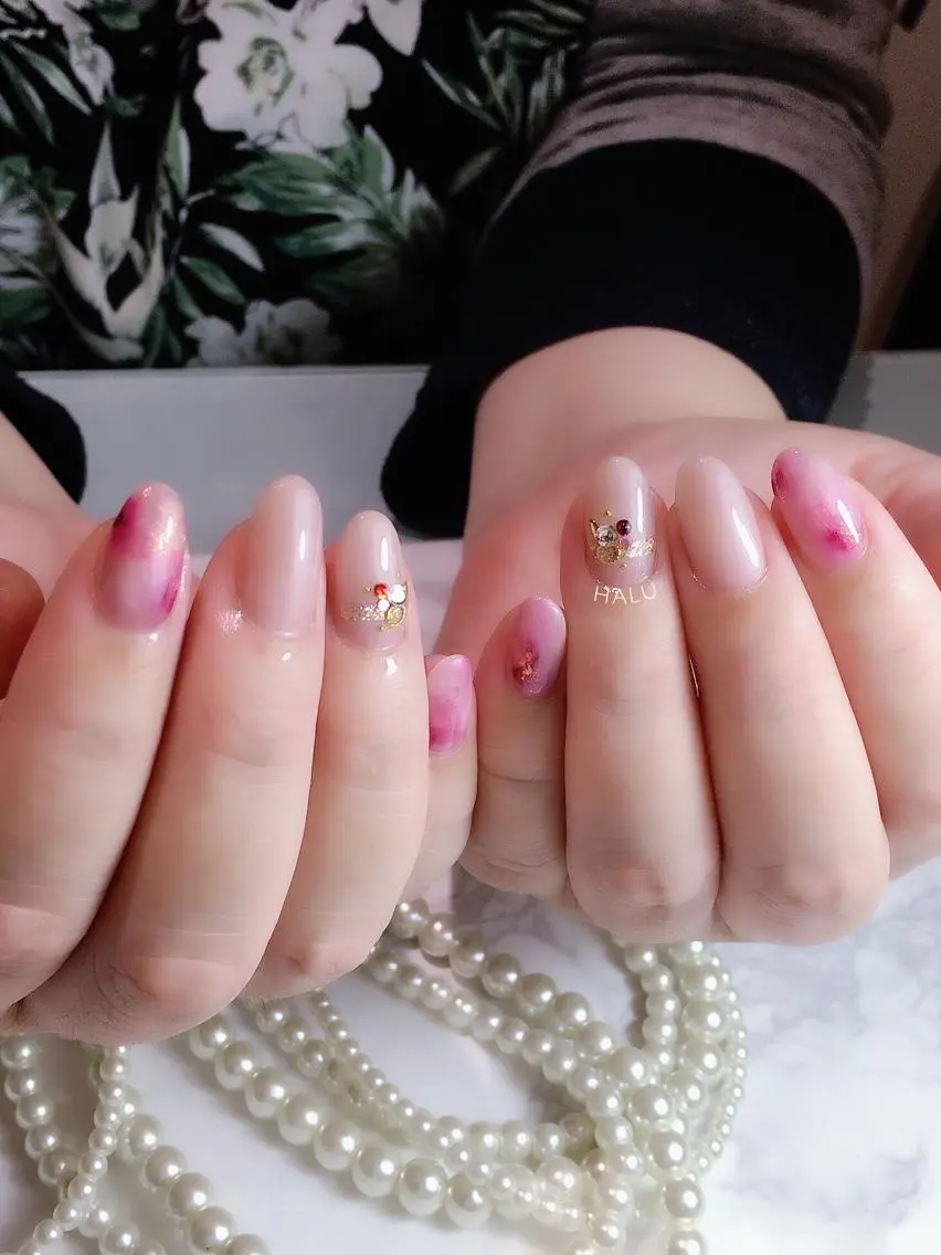 ネイル ニュアンスネイル 春ネイル HALU ハルのネイルデザイン