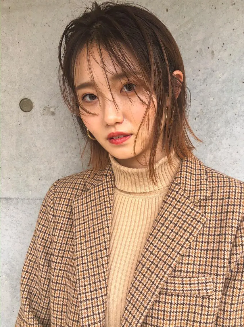 ミディアム カット ヘアカラー トリートメント nessヤマサキ リュウタのヘアスタイル
