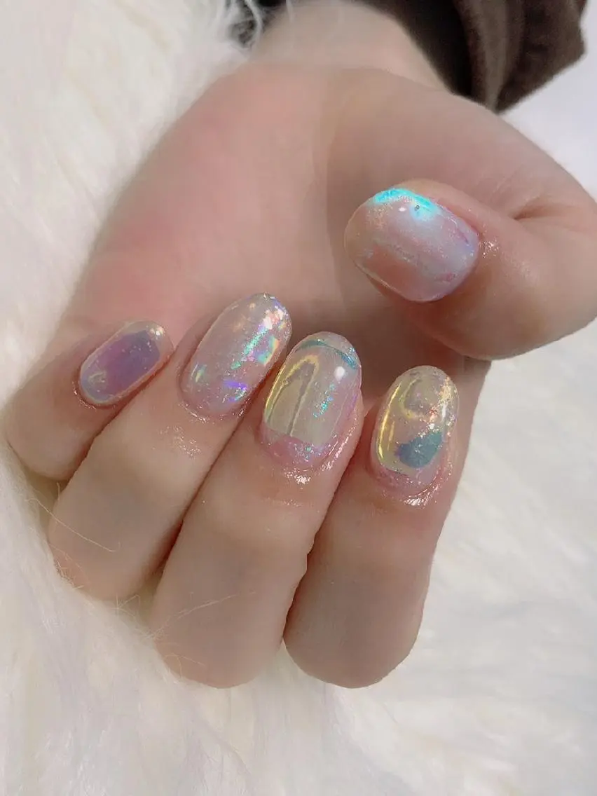 ネイル 氷ネイル・うるうるネイル ･:*+.✳︎˚✧₊ MAKI NAILのネイルデザイン