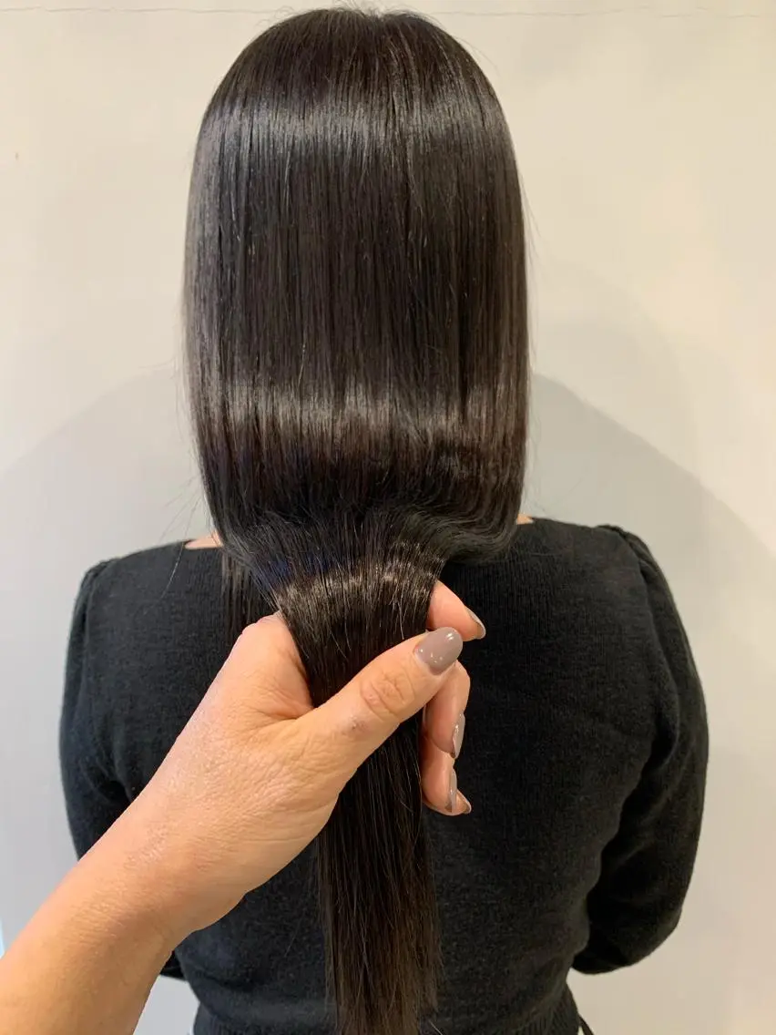 ロング ハイライト 髪質改善 縮毛矯正 トリートメント ブリーチなしカラー 🌿脇黒丸 彩のヘアスタイル