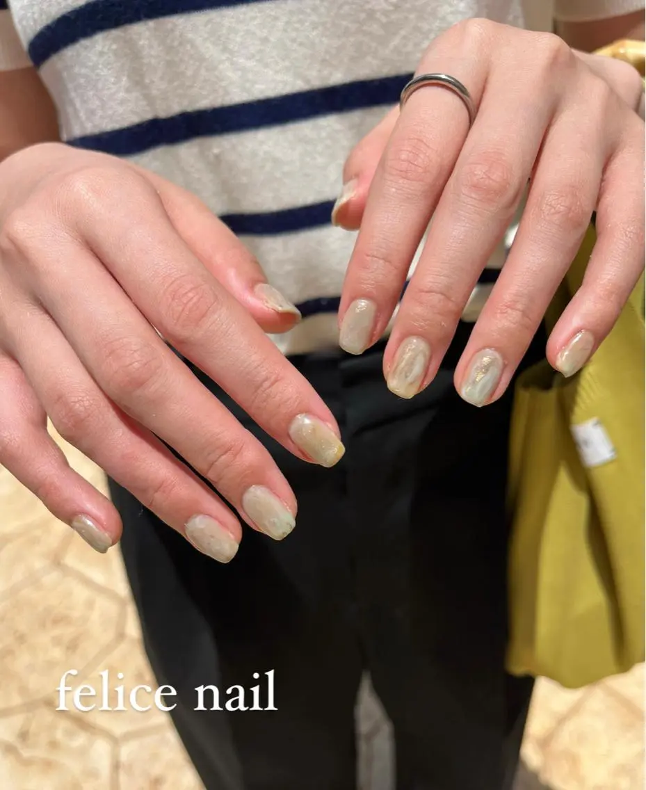 ネイル ジェルネイル ニュアンスネイル パラジェル 夏ネイル felice nailのネイルデザイン