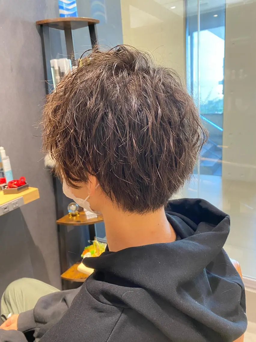 ショート パーマ メンズ メンズパーマ ツイストスパイラルパーマ スパイラルパーマ カット パーマ ヘッドスパ 田中 アキオのヘアスタイル