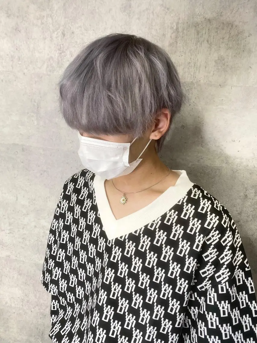 ショート カラー メンズ ヘアカラー シールエクステ特化 ハイトーン、NANAのヘアスタイル