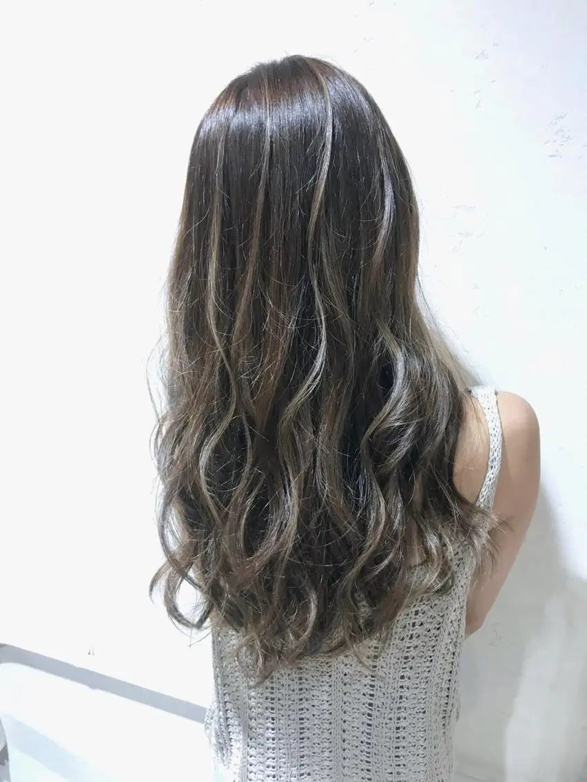 ロング カラー パーマ ヘアアレンジ グレージュ 縮毛矯正/美髪 髪質改善/石田幸輔のヘアスタイル