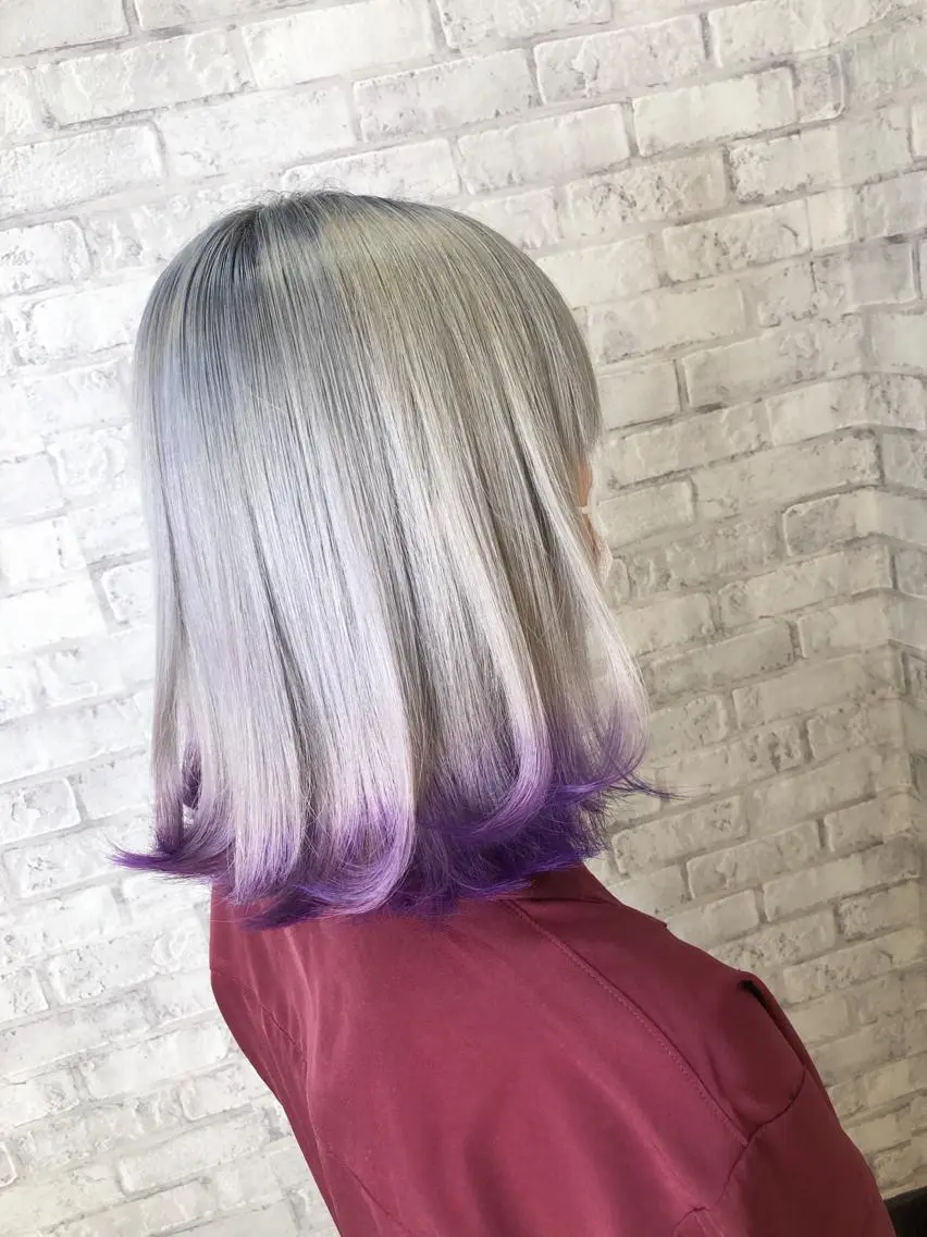 ショート カラー ヘアアレンジ パープルカラー ヘアカラー トリートメント 秋山 幸太のヘアスタイル