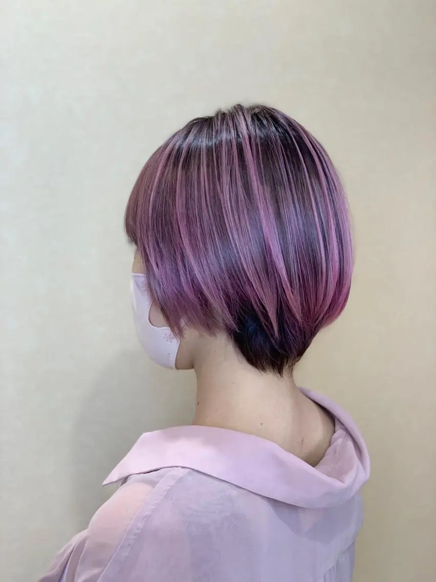 ショート カラー ピンクカラー ショートヘア 小川 修平のヘアスタイル