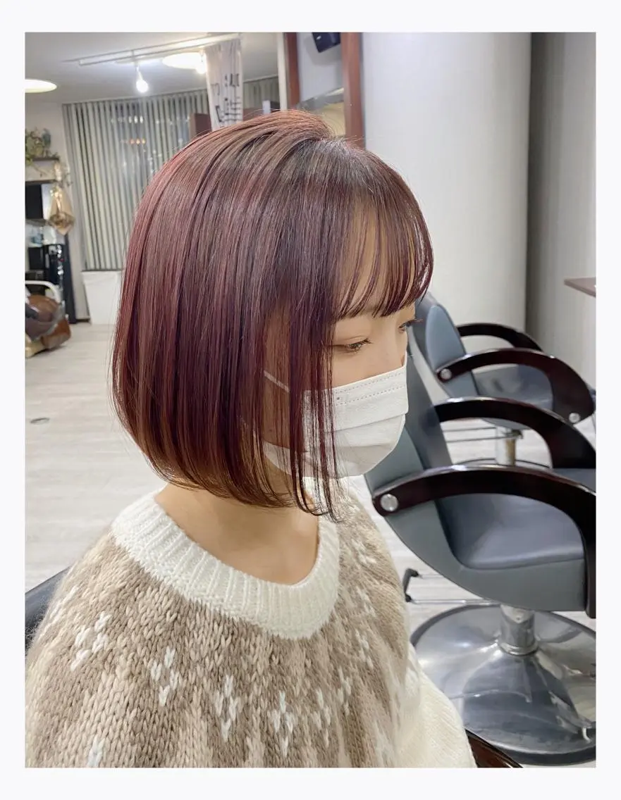 ショート カラー ベージュカラー ピンクカラー ピンクベージュ カット ヘアカラー トリートメント ＊横浜駅＊ 金子 誠也のヘアスタイル