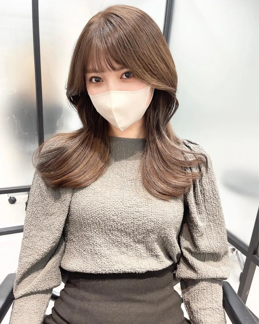 セミロング カット ヘアカラー トリートメント 韓国レイヤーカット 髪質改善▫️水野有真のヘアスタイル