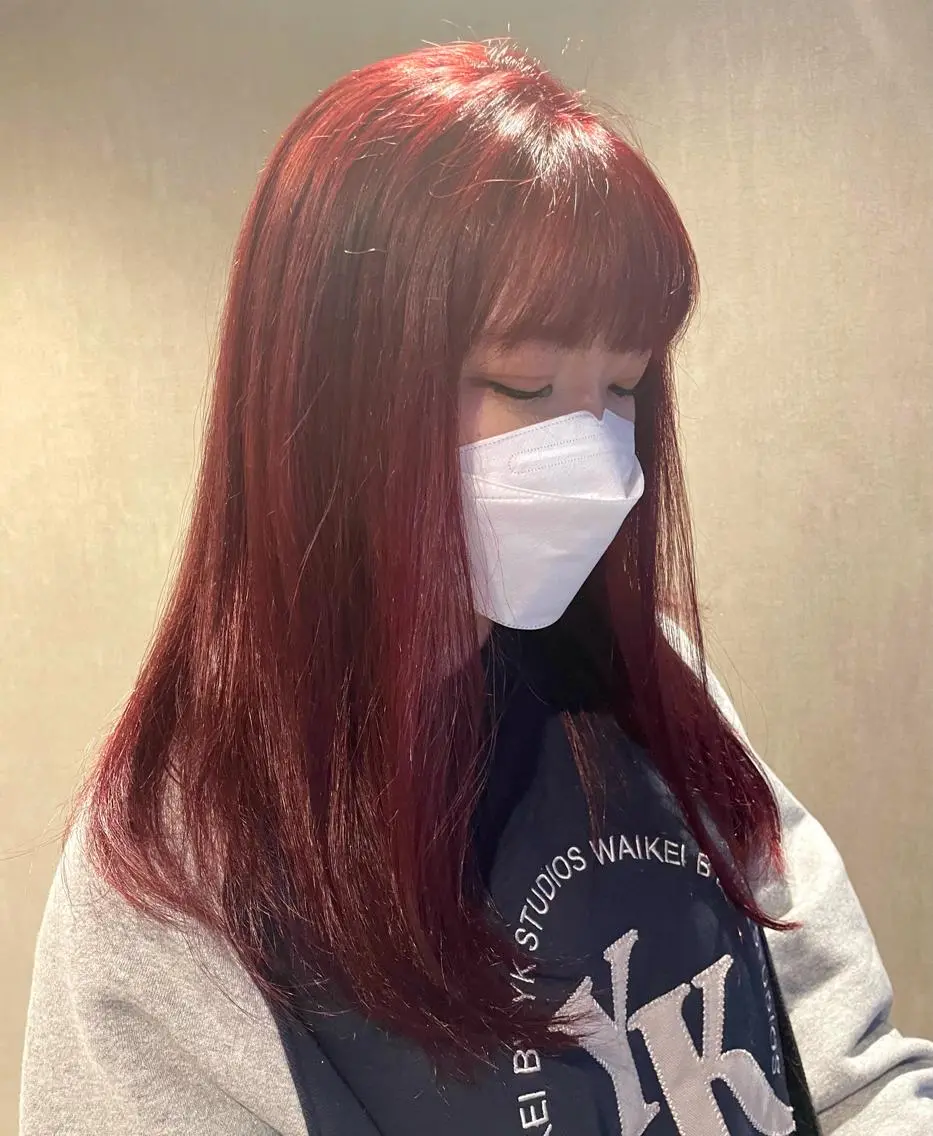 ロング カラー ヘアカラー トリートメント さと ちはるのヘアスタイル