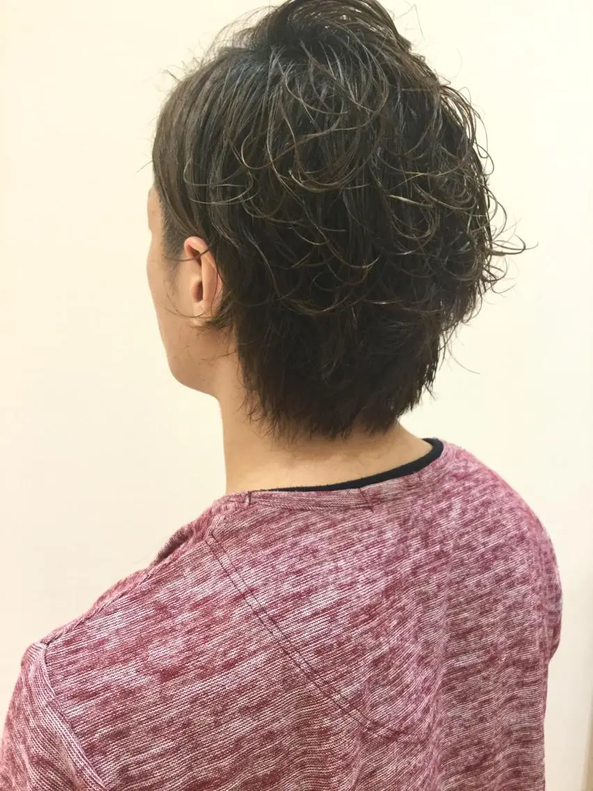 ショート カット パーマ 庄嶋 彩香のヘアスタイル
