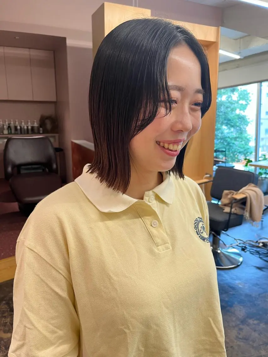 ショート カット ヘアカラー トリートメント 西山 紗耶香🪽 透明感カラー/ボブのヘアスタイル