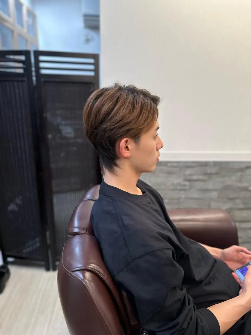 ミディアム メンズ メンズウルフカット ウルフカット 仲川 遼のヘアスタイル