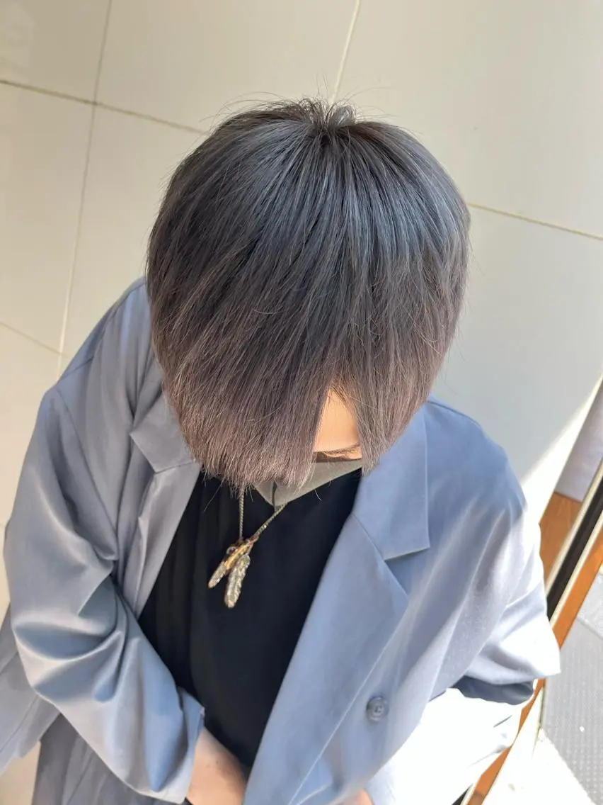 ショート ヘアカラー トリートメント ヘアセット 美髪/髪質改善 縮毛矯正/透けカラーのヘアスタイル