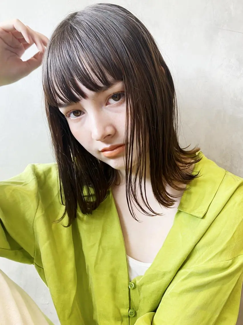 ミディアム カラー パーマ ヘアアレンジ 外ハネヘア ITbyALBUM 浦和店のヘアスタイル